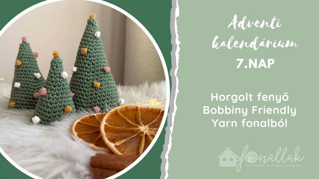 Horgolt fenyő Bobbiny Friendly Yarn fonalból