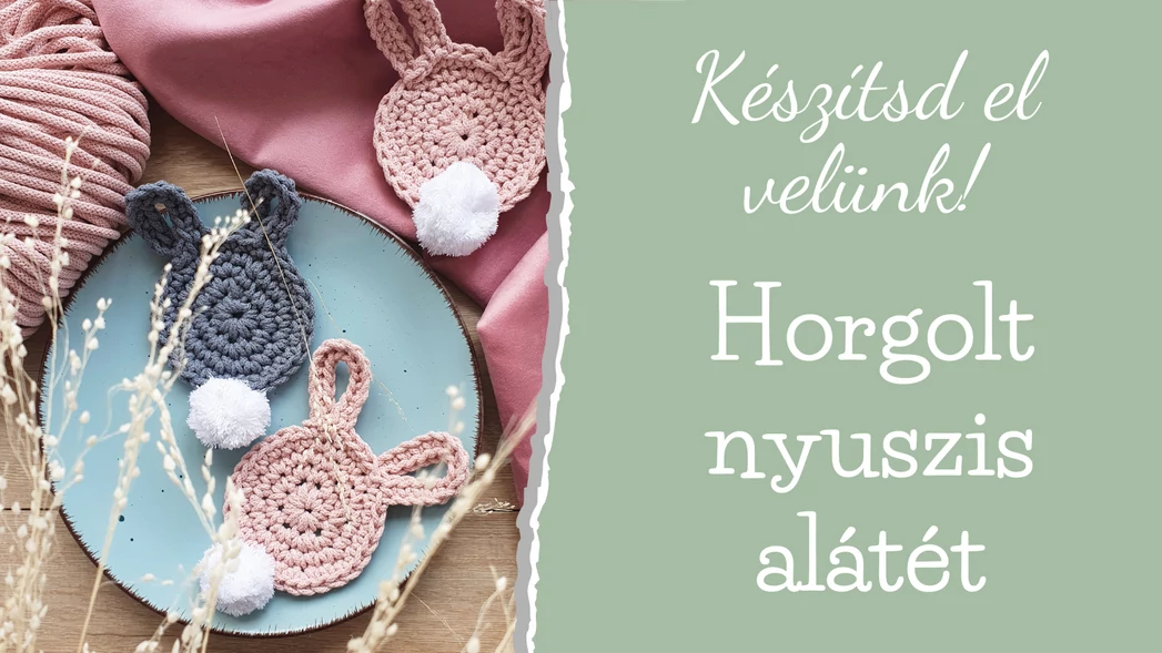 Horgolt nyuszis alátét