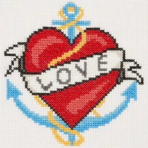 Anchor keresztszemes hímzőkészlet tiniknek - Tattoo