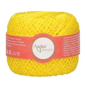 Anchor Metallic horgolócérna - Neon sárga