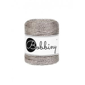 3 ply makramé fonal metallic platinum