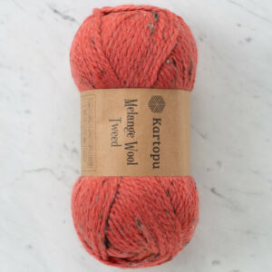 Kartopu Melange Wool Tweed - sötét lazac