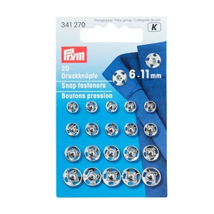 Prym felvarrható fém patent ezüst 6-11 mm