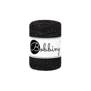 Bobbiny 3 Ply Makramé fonal 1,5 mm - GOLDEN BLACK