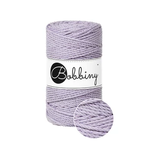 Bobbiny 3 Ply Makramé fonal 3 mm - UNICOLOR LAVENDER