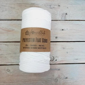 Fonallak PP flat cord - FEHÉR