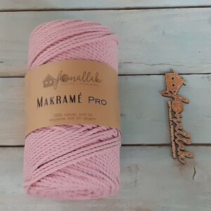 Macrame Pro makraméfonal - 3 mm 3 ply 140 m  - dusty pink