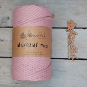 Macrame Pro makraméfonal - 3 mm kifésülhető 140 m  - dusty pink