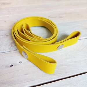 Bőr táskapánt patentos 70 cm - pisztáciás sárga