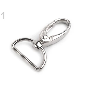 Fém karabiner bújtatóval 25 mm nikkel