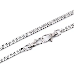 Lapos táskalánc karabínerrel - 120 cm - nikkel