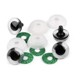 Biztonsági szem gliterrel 20 mm - zöld