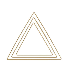 Fém háromszög makraméhoz 25 cm - antik arany