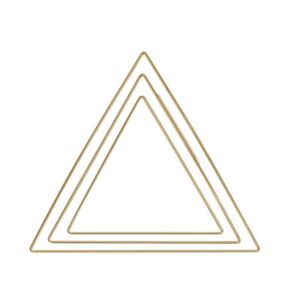 Fém háromszög makraméhoz 20 cm - antik arany