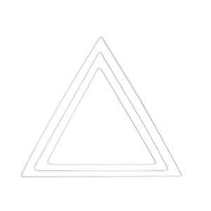 Fém háromszög makraméhoz 25 cm - fehér