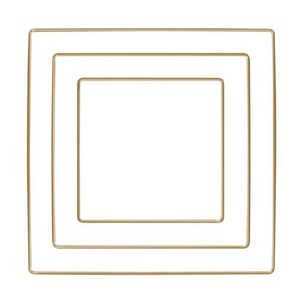 Fém négyzet makraméhoz 20 cm - antik arany