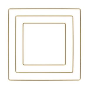 Fém négyzet makraméhoz 15 cm - antik arany