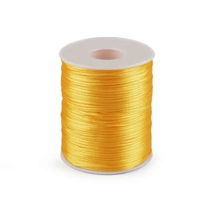Szatén zsinór, patkányfarka 1 mm - sárga nárcisz