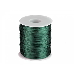 Szatén zsinór, patkányfarka 1 mm - sötétzöld