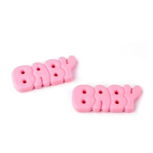 Szilikon medál rágcsalánchoz BABY felirat 2 db - babarózsa