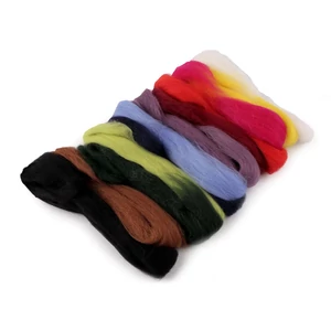 Fésült gyapjú nemezeléshez - 50 g - sötét tél