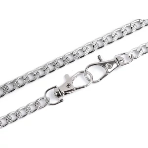 Fém táskalánc bemart mintával 120 cm karabínerre - nikkel