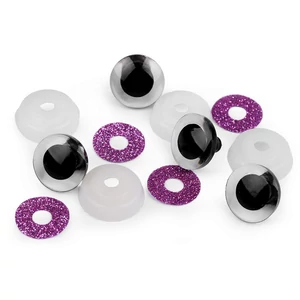 Biztonsági szem gliterrel 20 mm - lila