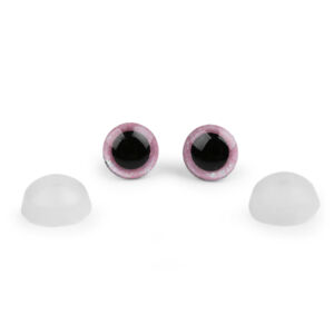 Biztonsági szem, glitteres 12 mm - rózsaszín 5 pár