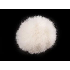 Szőrme bojt 12 cm - Törtfehér