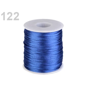 Szatén zsinór, patkányfarka 1 mm - Delft kék