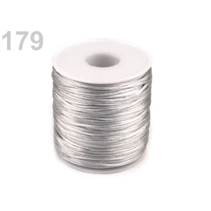 Szatén zsinór, patkányfarka 1 mm - ezüstszürke