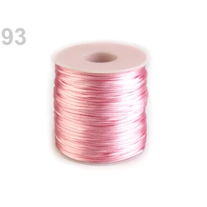 Szatén zsinór, patkányfarka 1 mm - Candy Pink