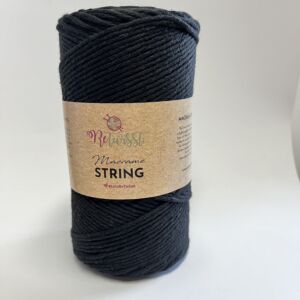 ReTwisst String - makraméfonal 2 mm - Fekete