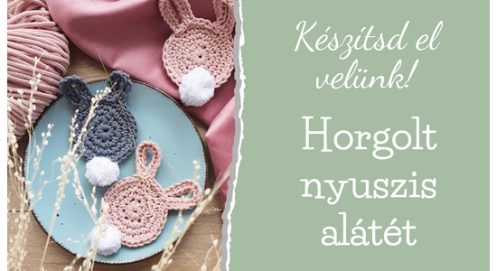 Horgolt nyuszis alátét
