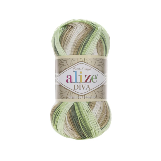 Alize Diva Batik - Zöld, bézs