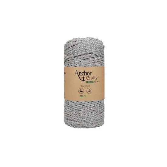 Anchor Crafty Fine 3 ply ezüstszálas makraméfonal -ezüst