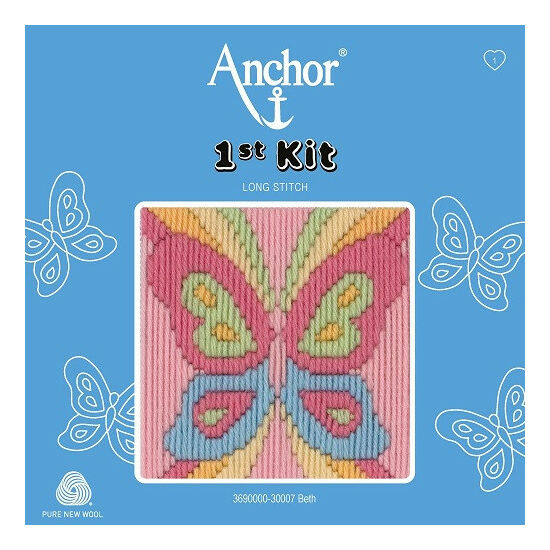 Anchor 1st Kit hosszúöltéses hímzőkészlet gyerekeknek - pillangó