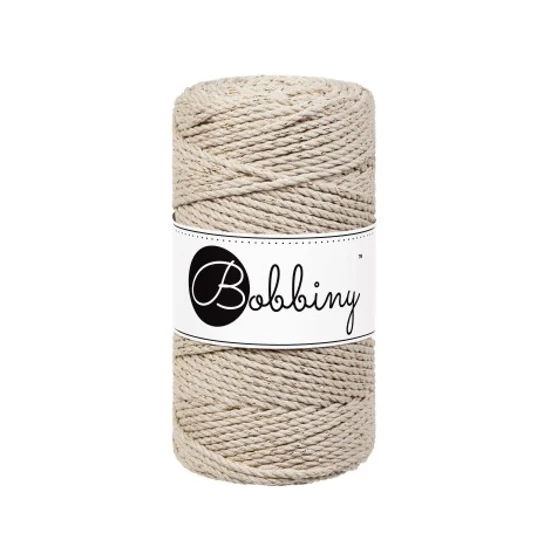 Bobbiny 3 Ply Makramé fonal 3 mm - GOLDEN BEIGE