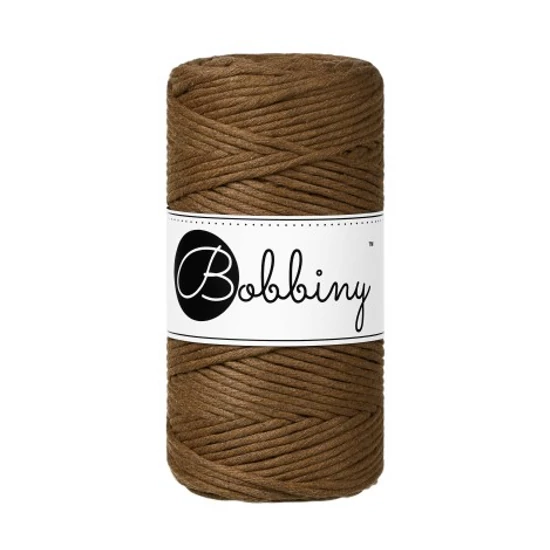 Bobbiny kifésülhető  makramé fonal 3 mm - NUT BROWN