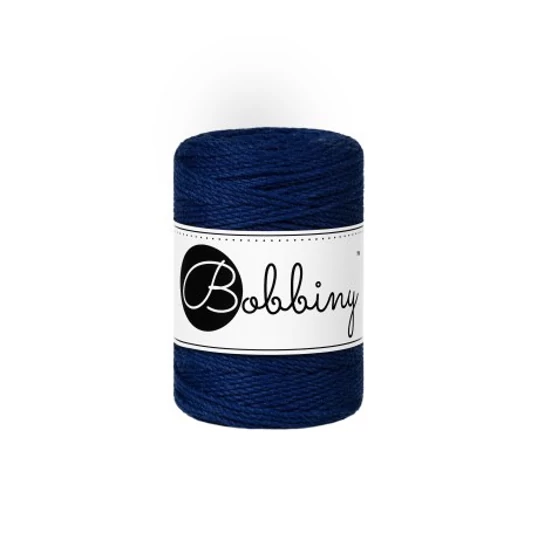 Bobbiny 3 Ply Makramé fonal 1,5 mm - INK BLUE Bobbiny 3 Ply Makramé fonal 1,5 mm - INK BLUE