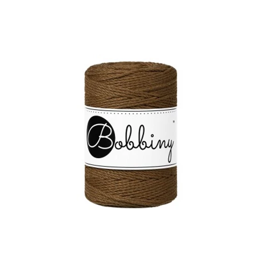 Bobbiny 3 Ply Makramé fonal 1,5 mm - NUT BROWN
