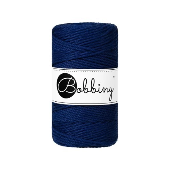 Bobbiny 3 Ply Makramé fonal 3 mm - INK  BLUE Bobbiny 3 Ply Makramé fonal 3 mm - INK  BLUE