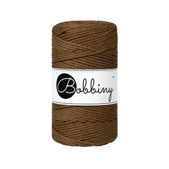 Bobbiny 3 Ply Makramé fonal 3 mm - NUT BROWN
