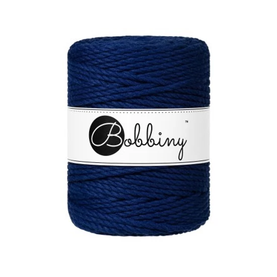 Bobbiny 3 Ply Makramé fonal 5 mm - INK BLUE Bobbiny 3 Ply Makramé fonal 5 mm - INK BLUE