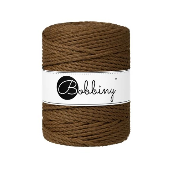 Bobbiny 3 Ply Makramé fonal 5 mm - NUT BROWN