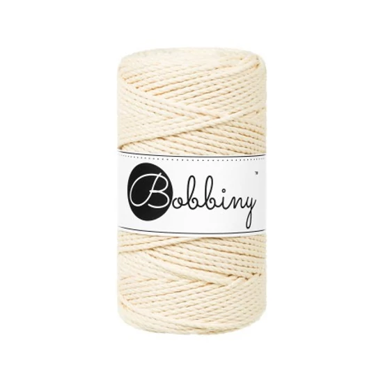 Bobbiny 3 Ply Makramé fonal 3 mm - BUTTER YELLOW