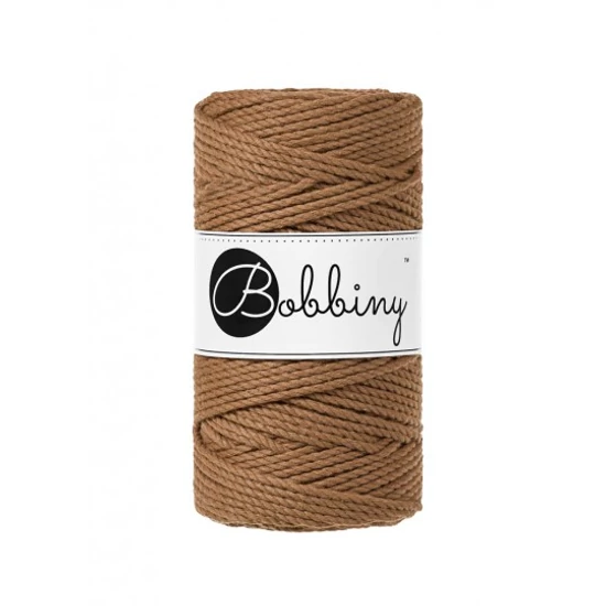 Bobbiny 3 Ply Makramé fonal 3 mm - Karamell
