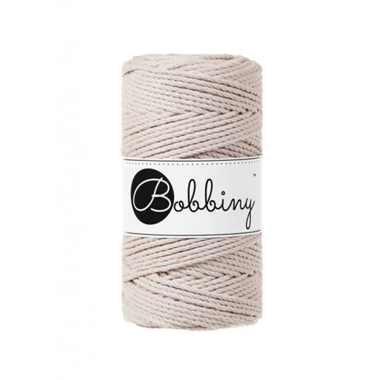 Bobbiny 3 Ply Makramé fonal 3 mm - Nude