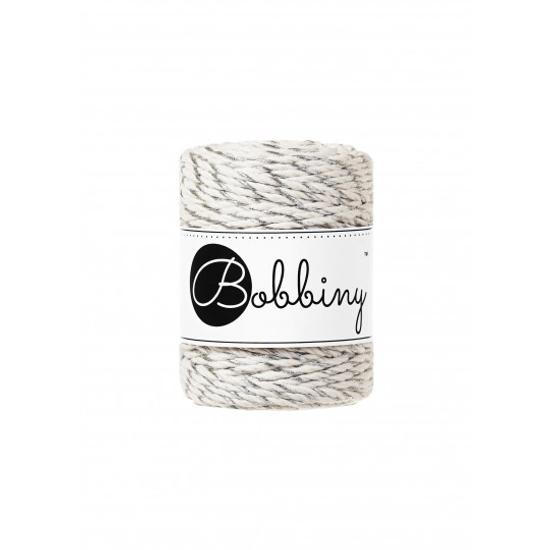 3 ply makramé fonal - silver twist