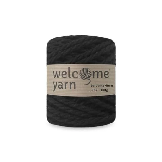 WelcomeYarn spárgafonal XL 3 ply 100 g - FEKETE